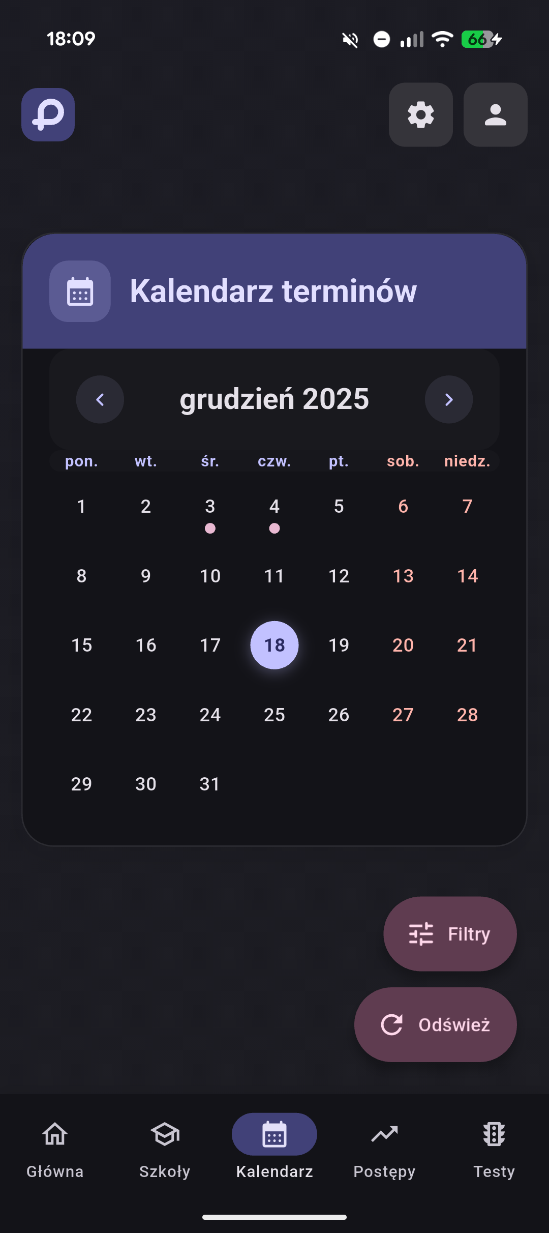 Inteligentny kalendarz Prawko Plus do planowania zajęć